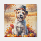 Aimant Terrier Tibétain À L'Automne Laisse L'Art Thanksgi (Devant)