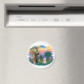 Aimant Terrier tibétain (blanc) (In Situ (Lave-vaisselle))