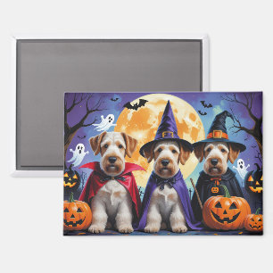 Aimant Terriers Airedale Chiens Citrouille Halloween Drôl