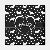 Aimant Terriers écossais blancs (Chiens écossais) - Noir (Devant)