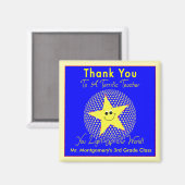 Aimant Terrifique Star Merci enseignant de classe (Recto/Verso)
