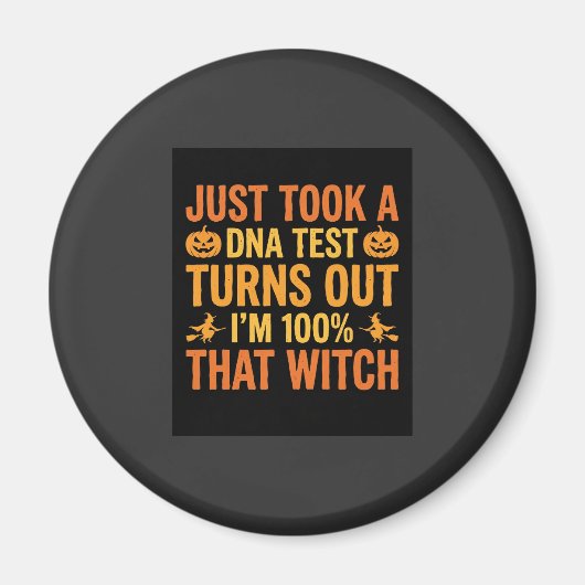 Aimant Test ADN de sorcière d'Halloween Design drôle (Devant)