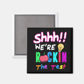 Aimant Test Day Rock The Test Rainbow Enseignant étudiant (Recto/Verso)