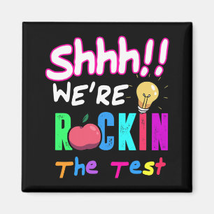 Aimant Test Day Rock The Test Rainbow Enseignant étudiant