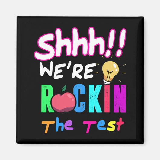 Aimant Test Day Rock The Test Rainbow Enseignant étudiant (Devant)
