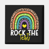 Aimant Test Day Rock The Test Rainbow Teacher Test Day (Devant)