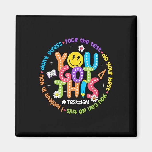 Aimant Test Day Rock The Test Teacher Test Day You got (Devant)