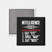 Aimant Test d'intelligence des hommes, disons Eye M A P N (Recto/Verso)