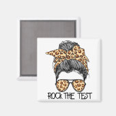 Aimant Test Messy Bun Enseignant Jour Test Jour Te (Recto/Verso)