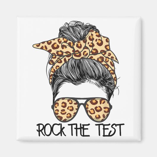 Aimant Test Messy Bun Enseignant Jour Test Jour Te (Devant)