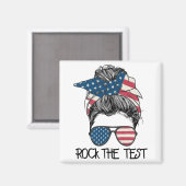 Aimant Test Messy Bun Enseignant Jour Test Jour Te (Recto/Verso)