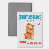Aimant Testeur QA Humour Félin (Recto/Verso)