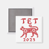 Aimant Tet 2023 Nouvel An vietnamien du chat (Recto/Verso)