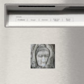 Aimant Tête de Bouddha en grès entourée d'un arbre (In Situ (Lave-vaisselle))
