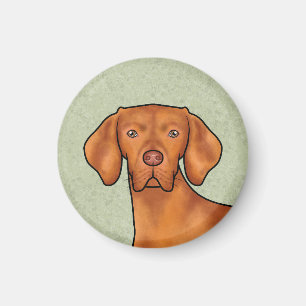 Aimant Tête de chien de race Vizsla Hongrois dessin animé