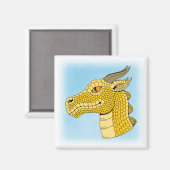Aimant Tête de dragon d'or en profil (Recto/Verso)