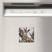 Aimant Tête de girafe Tirage de fourrure de girafe Animal (In Situ (Lave-vaisselle))