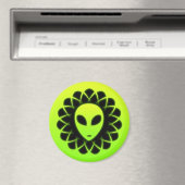 Aimant Tête de l'Alien de l'espace vert (In Situ (Lave-vaisselle))