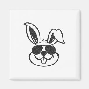 Aimant Tête De Lapin Avec Sungles Rabbit Garçons De Pâque