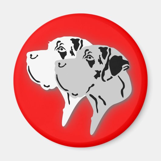 Aimant Têtes de Harlequin et de Merle Dane (Devant)