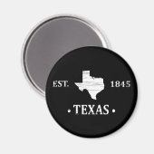 Aimant Texas carte blanc l'état étoile seule (Recto/Verso)