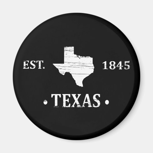 Aimant Texas carte blanc l'état étoile seule (Devant)