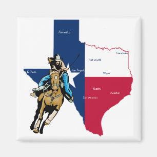 Aimant Texas Cowgirl On Horse