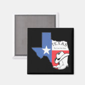 Aimant Texas : Drapeau et silhouette du Texas (Recto/Verso)