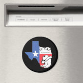 Aimant Texas : Drapeau et silhouette du Texas, (In Situ (Lave-vaisselle))
