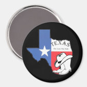 Aimant Texas : Drapeau et silhouette du Texas, (Recto/Verso)