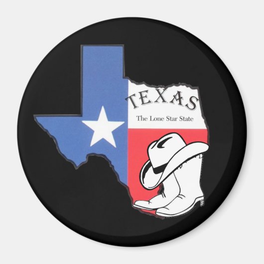 Aimant Texas : Drapeau et silhouette du Texas, (Devant)