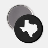 Aimant Texas en blanc et noir (Recto/Verso)