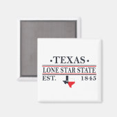 Aimant texas le contour de la carte d'état étoile seule (Recto/Verso)