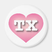 Aimant Texas Pink Fade Heart - J'aime TX (Devant)