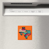 Aimant Texas Retro Sunset Lone Star State Souvenir (In Situ (Lave-vaisselle))