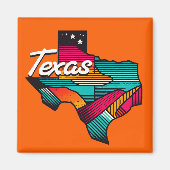 Aimant Texas Retro Sunset Lone Star State Souvenir (Devant)