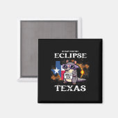 Aimant Texas Solar Eclipse 2024 Avril 8 Drôle Armadillo F (Recto/Verso)