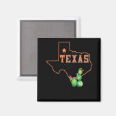 Aimant Texas State Map Pride Cactus Vintage (Recto/Verso)