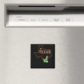 Aimant Texas State Map Pride Cactus Vintage (In Situ (Lave-vaisselle))
