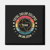 Aimant Texas Total Solar Eclipse 2024 Totalité américaine (Devant)