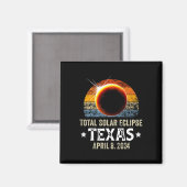 Aimant Texas Total Solar Eclipse Avril 8 2024 Texas Solar (Recto/Verso)