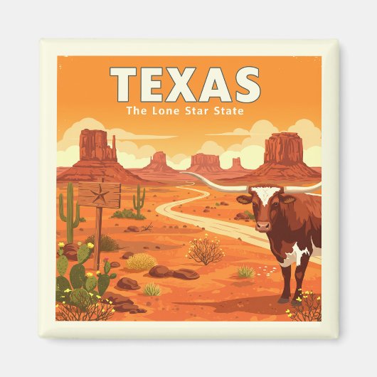 Aimant Texas vintage (Devant)