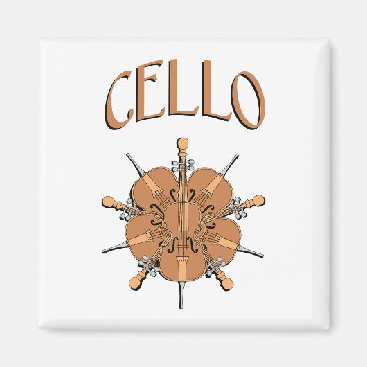 Aimant Texte 5 violoncelles (Devant)