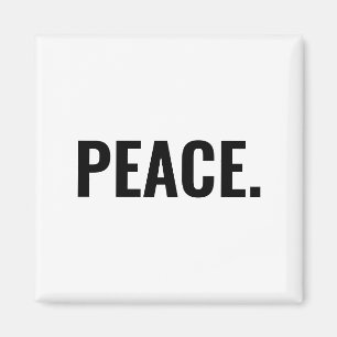 Aimant Texte blanc et noir minimaliste anti-guerre