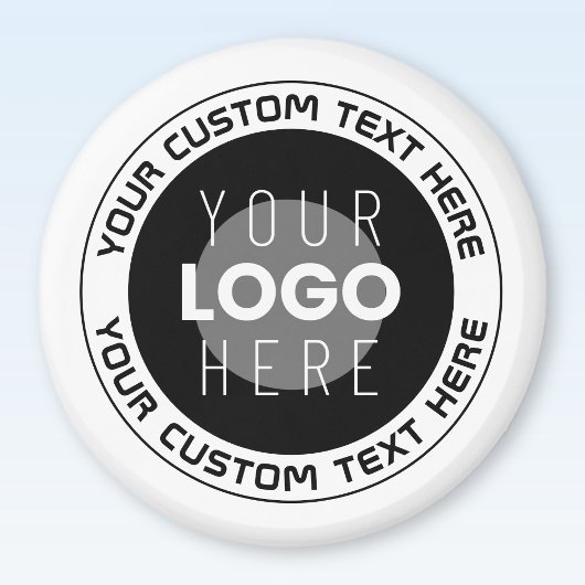 Aimant Texte circulaire modifiable et logo remplaçable | 