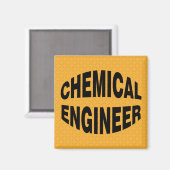 Aimant Texte de l'ingénieur chimique noir en bulle (Recto/Verso)