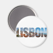 Aimant Texte de Lisbonne composé de la vue panoramique de (Recto/Verso)
