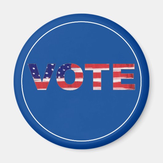 Aimant Texte de vote en couleurs de drapeau (Devant)