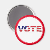 Aimant Texte de vote en couleurs de drapeau rouge (Recto/Verso)