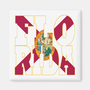 Aimant Texte du drapeau de l'État de Floride